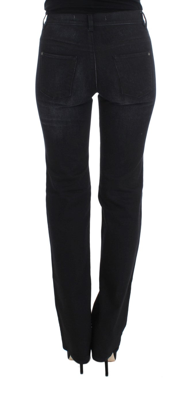 Ermanno Scervino Blue Cotton Blend Slim Fit Bootcut Jeans LUNESCAPE