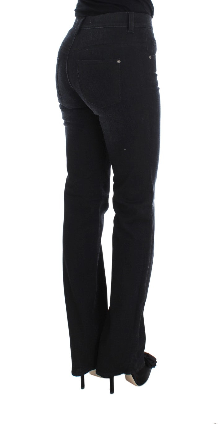 Ermanno Scervino Blue Cotton Blend Slim Fit Bootcut Jeans LUNESCAPE