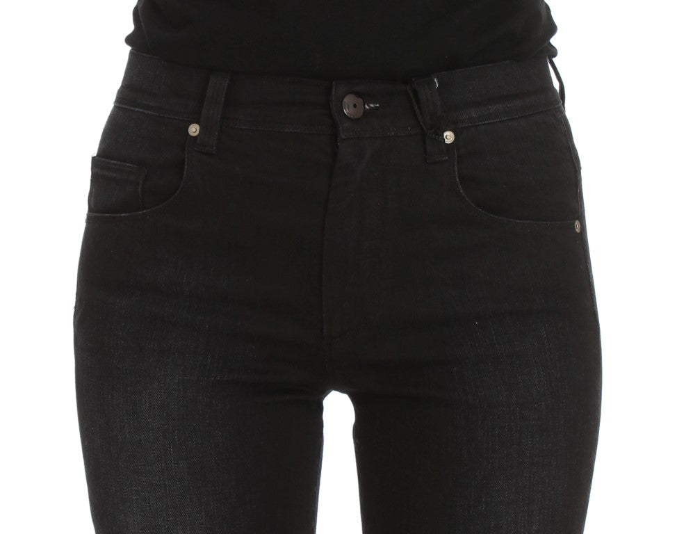 Ermanno Scervino Blue Cotton Blend Slim Fit Bootcut Jeans LUNESCAPE