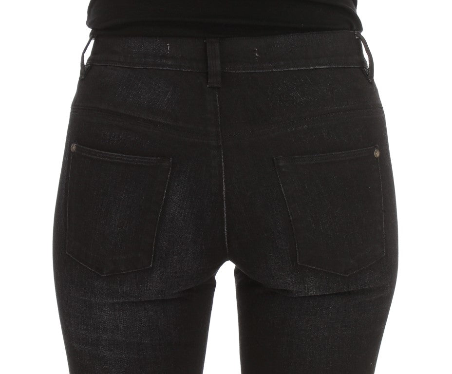 Ermanno Scervino Blue Cotton Blend Slim Fit Bootcut Jeans LUNESCAPE