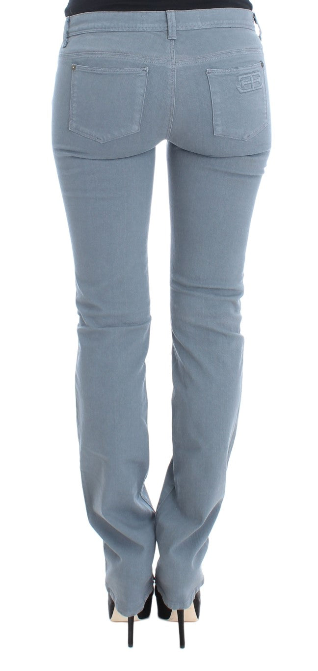 Ermanno Scervino Blue Cotton Blend Slim Fit Bootcut Jeans LUNESCAPE