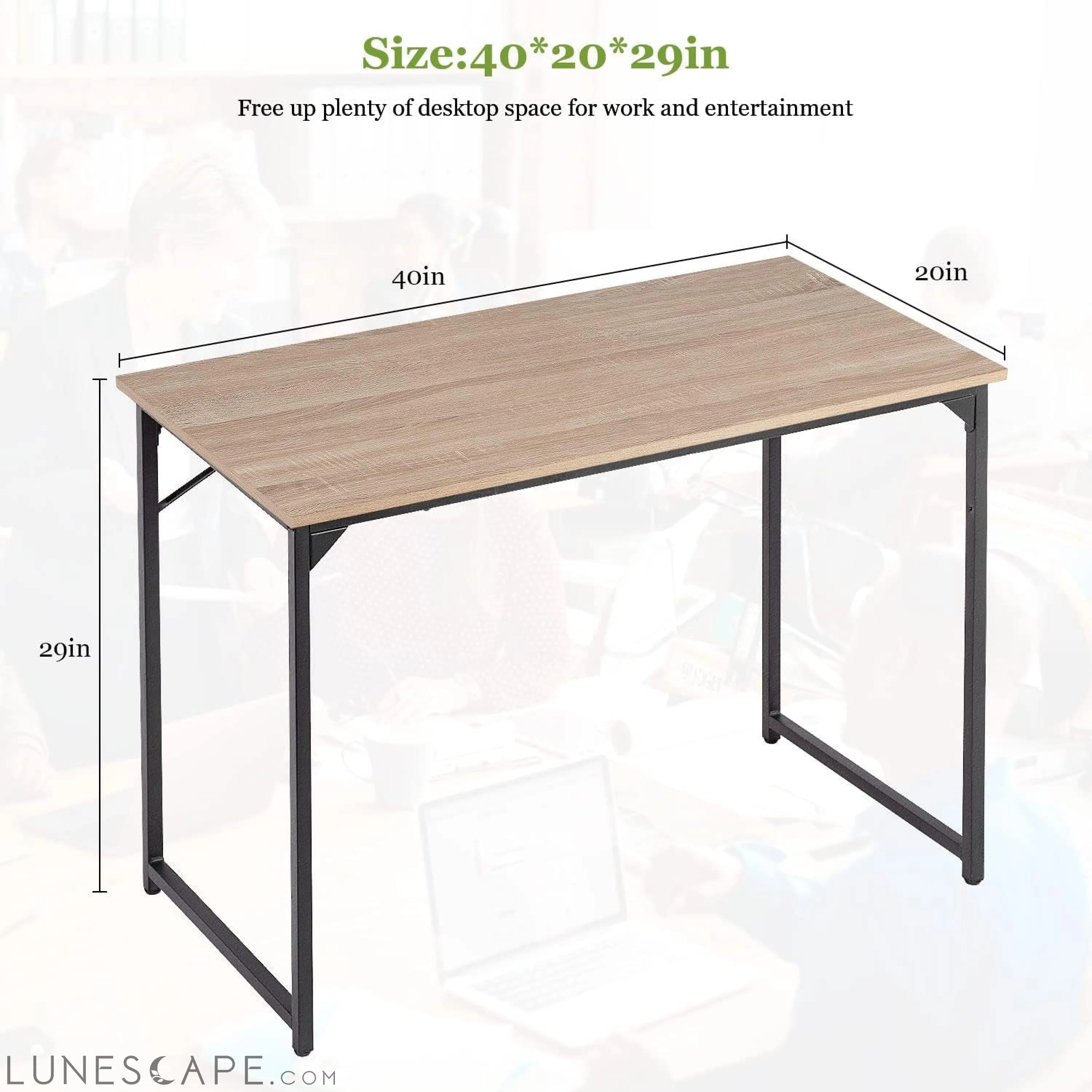 32/39/47 Inch Computer Desk Study Writing Table, Adjustable Feet, LUNESCAPE