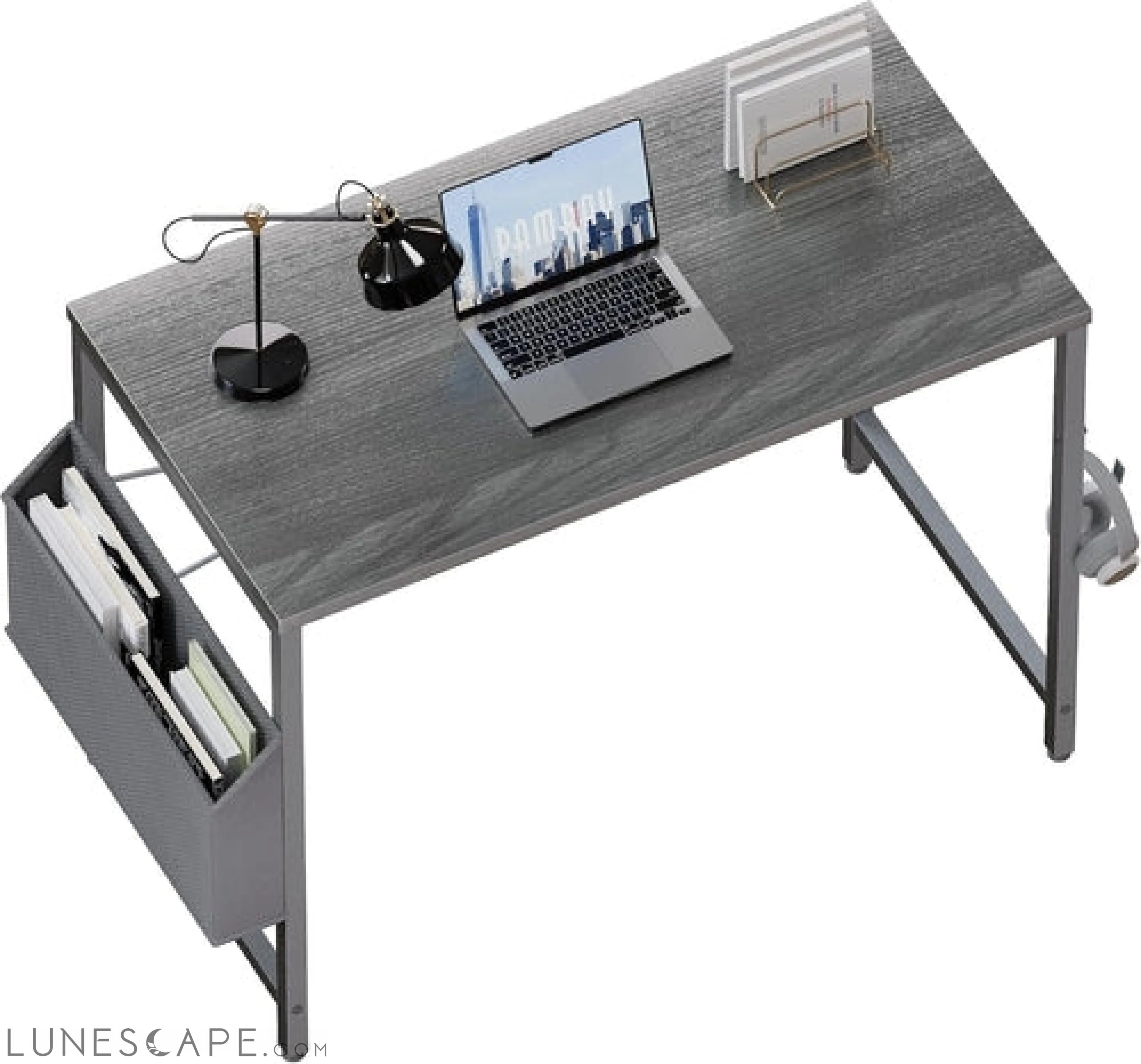 32 Inch Computer Desk for Small Spaces with Storage Bag, Home Office LUNESCAPE