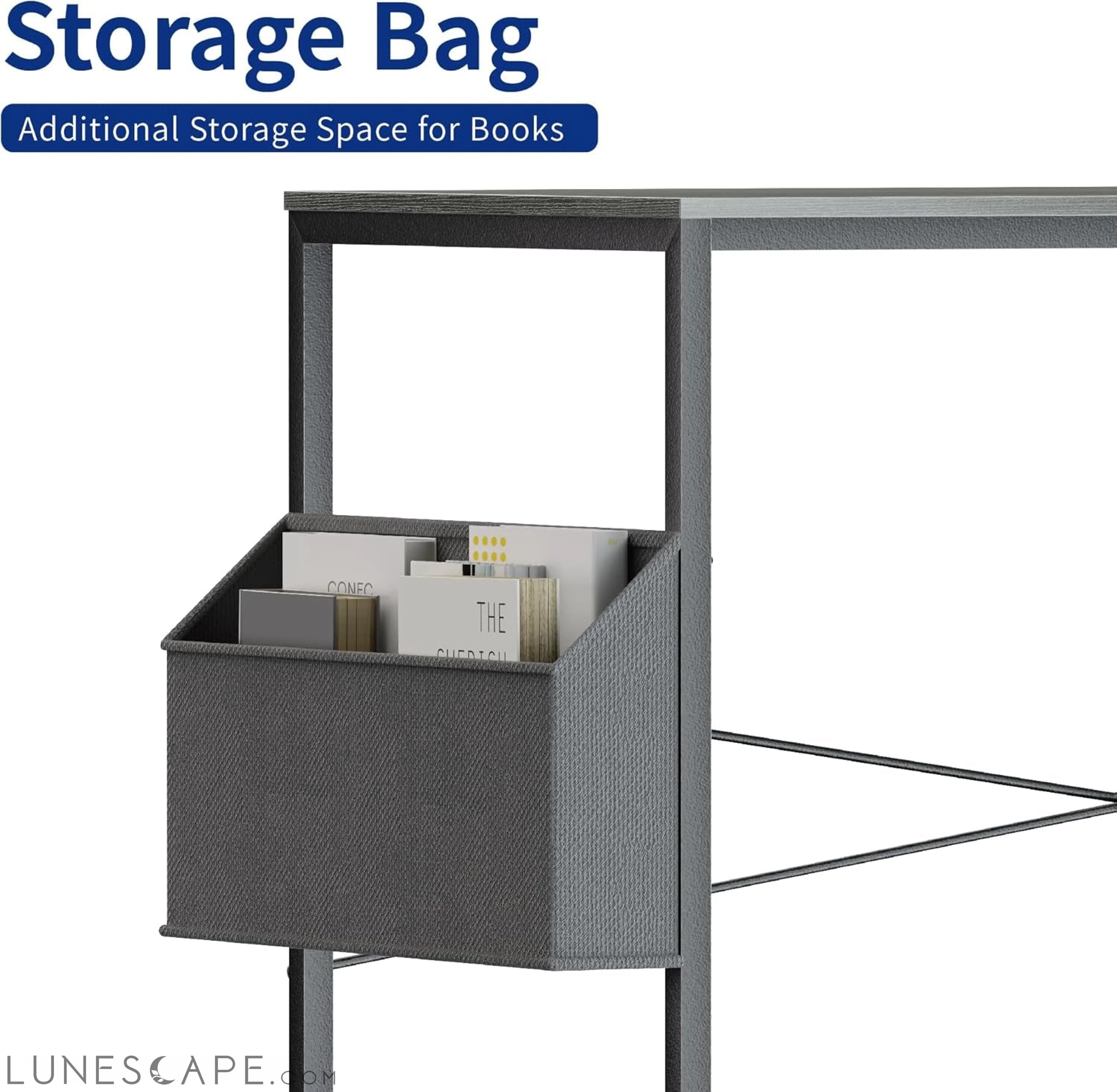 32 Inch Computer Desk for Small Spaces with Storage Bag, Home Office LUNESCAPE