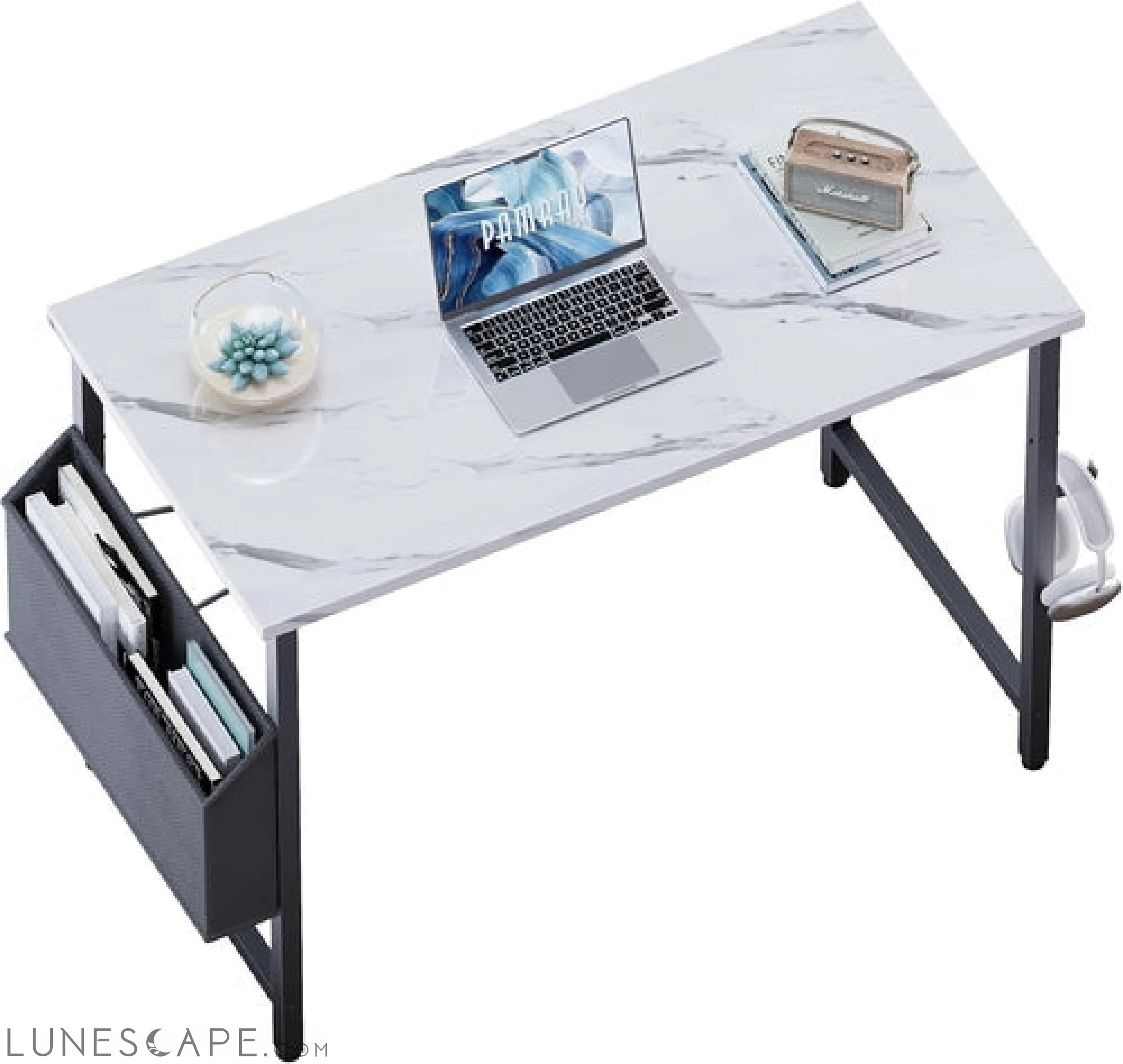 32 Inch Computer Desk for Small Spaces with Storage Bag, Home Office LUNESCAPE