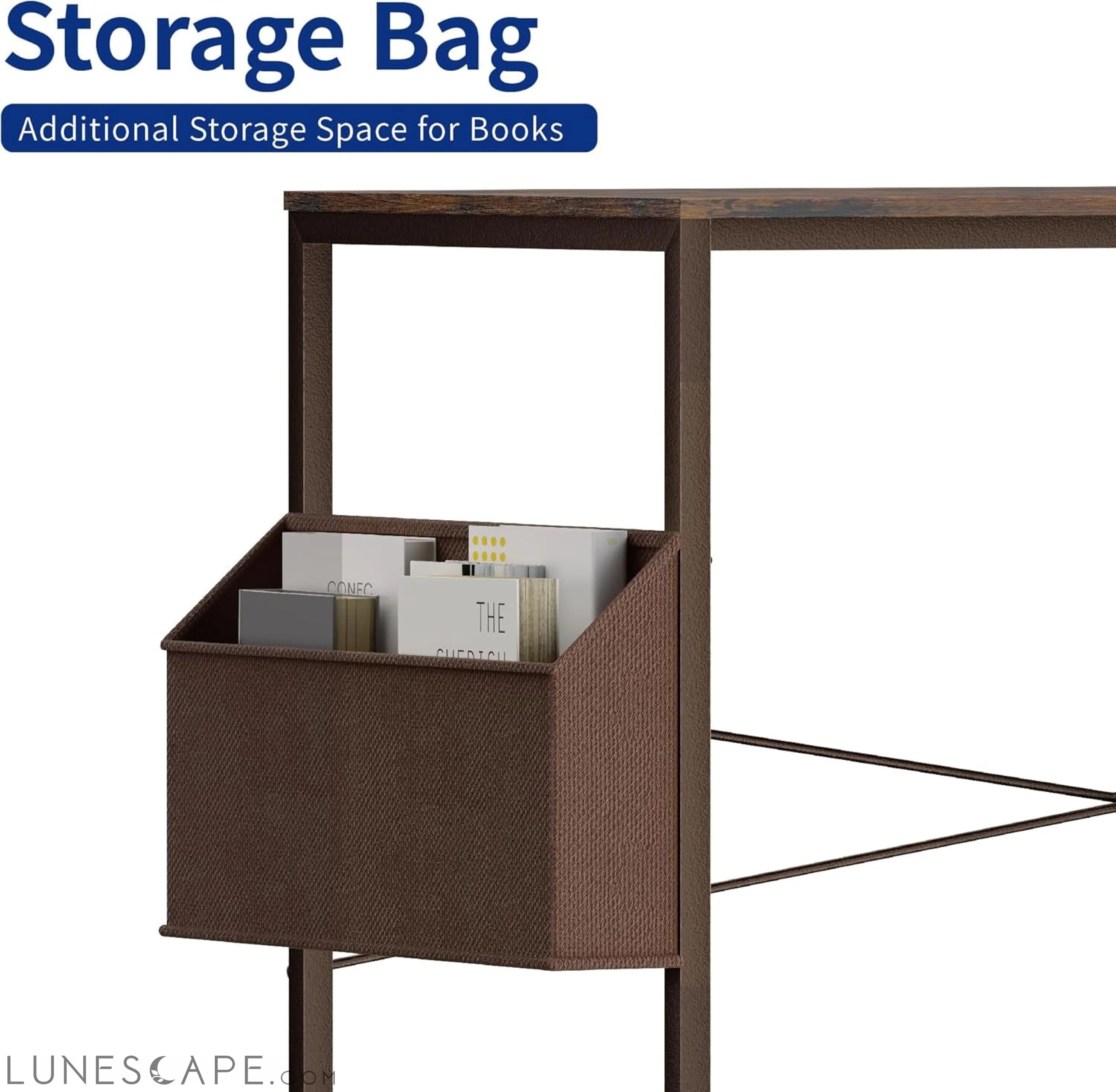 32 Inch Computer Desk for Small Spaces with Storage Bag, Home Office LUNESCAPE