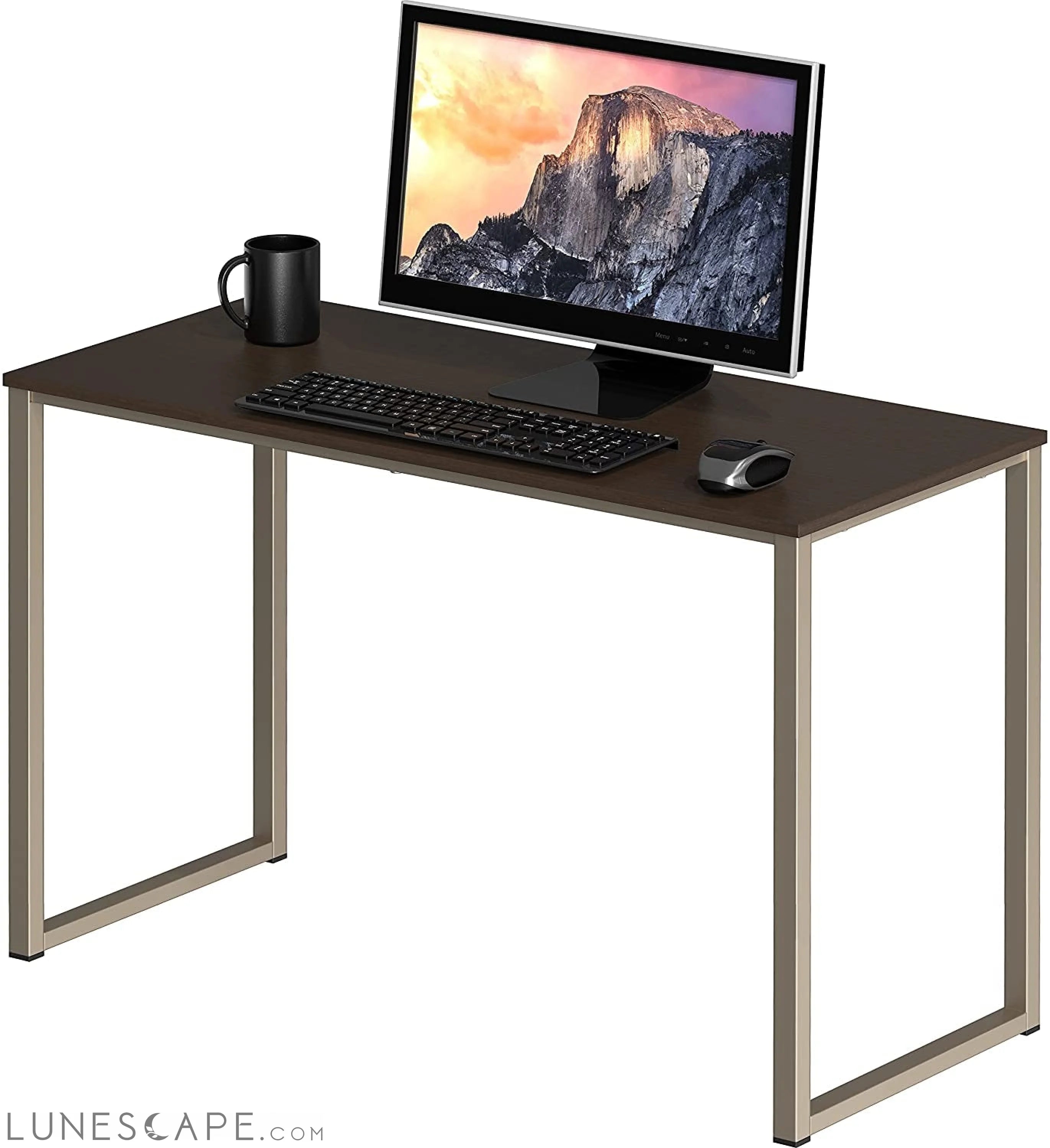 32-Inch Espresso Computer Desk for Home Office LUNESCAPE