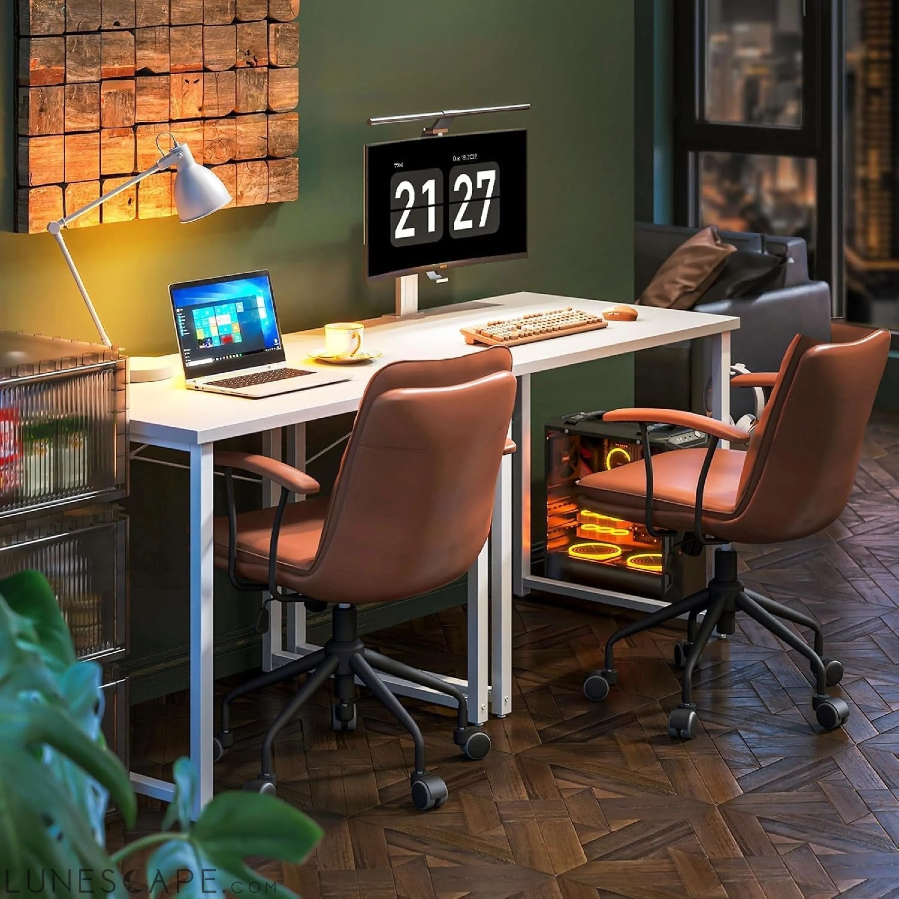 32 Inch Small Computer Desk, Modern Simple Style Desk for Home Office, LUNESCAPE