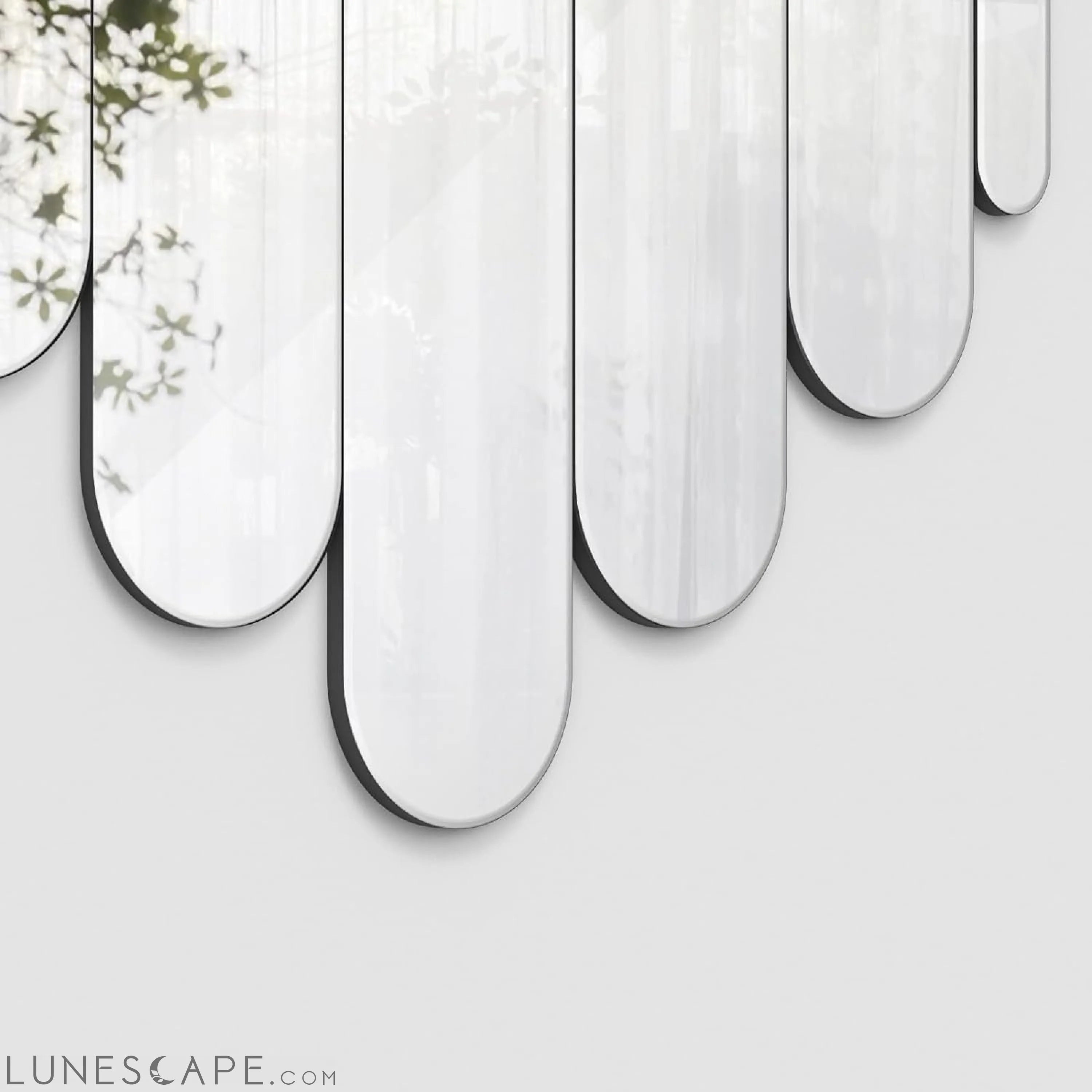 32 X 28 Wall Mirror Wood Framed Elegant Cluster Arched Mirror LUNESCAPE