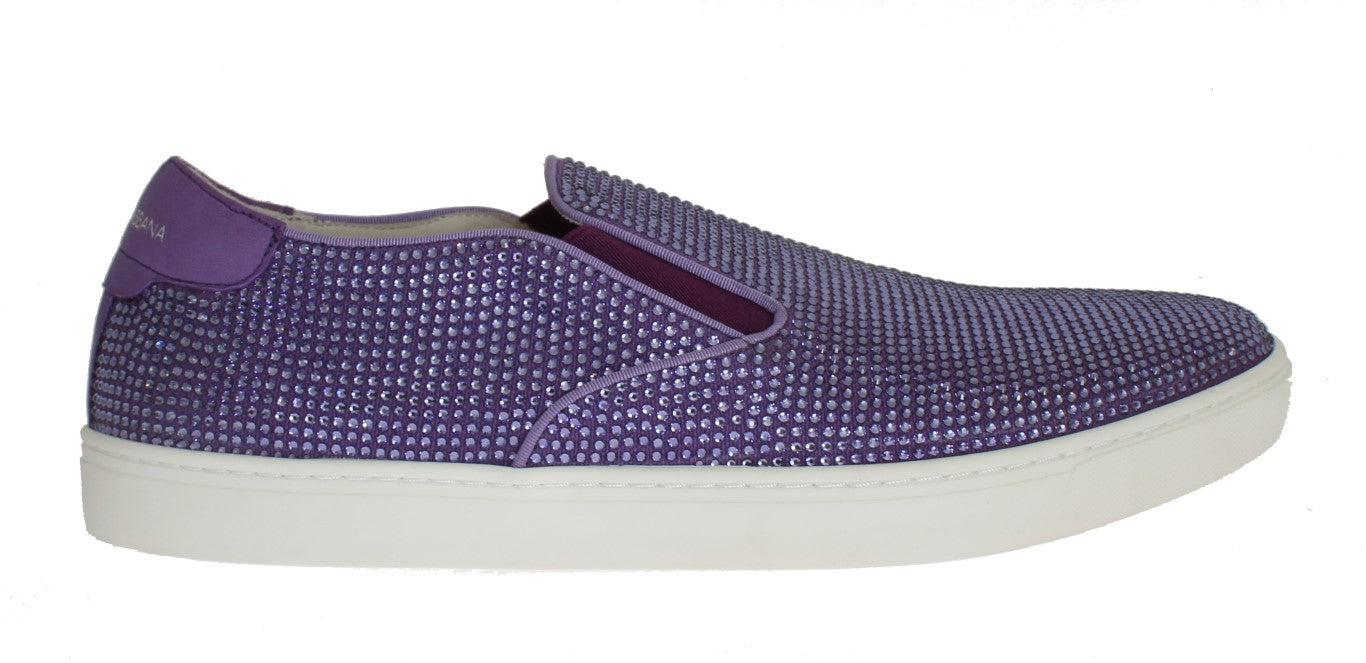 Dolce & Gabbana Purple Strass Canvas Logo Sneakers LUNESCAPE