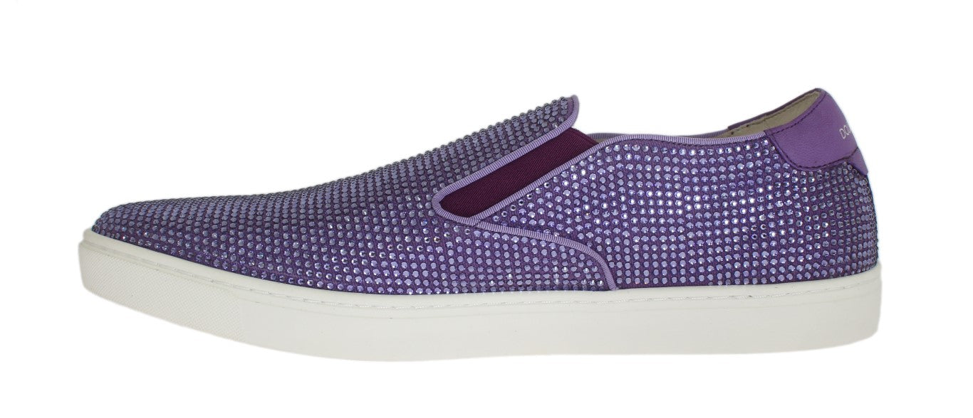 Dolce & Gabbana Purple Strass Canvas Logo Sneakers LUNESCAPE