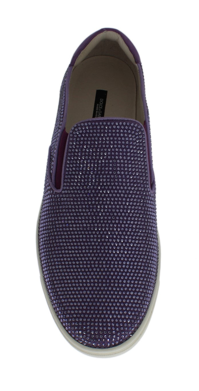 Dolce & Gabbana Purple Strass Canvas Logo Sneakers LUNESCAPE