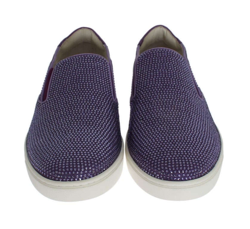 Dolce & Gabbana Purple Strass Canvas Logo Sneakers LUNESCAPE