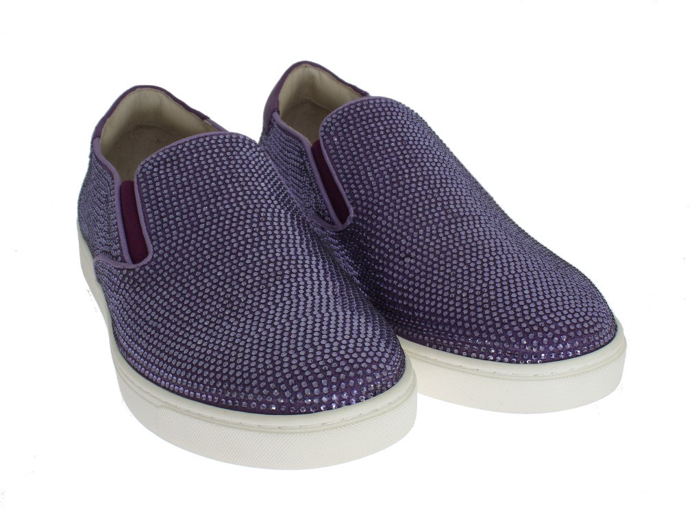Dolce & Gabbana Purple Strass Canvas Logo Sneakers LUNESCAPE
