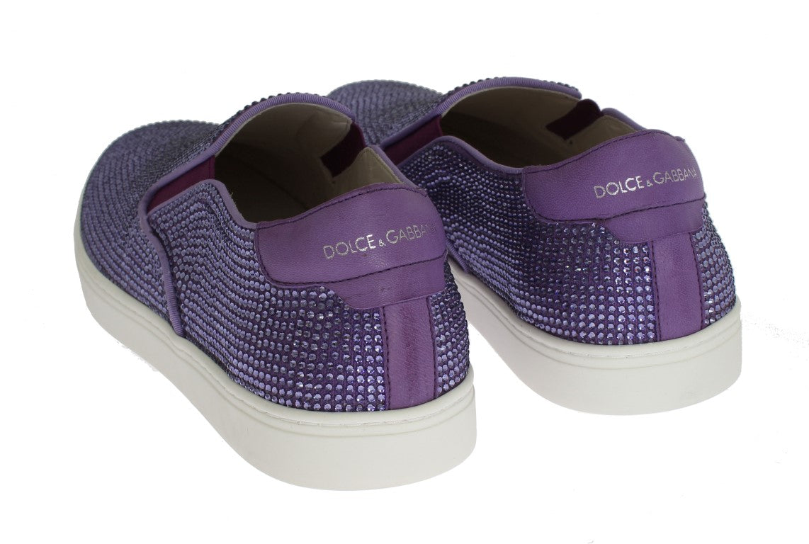 Dolce & Gabbana Purple Strass Canvas Logo Sneakers LUNESCAPE
