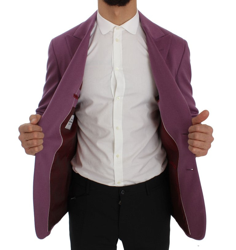 Dolce & Gabbana Purple Cashmere Slim Fit Blazer Jacket