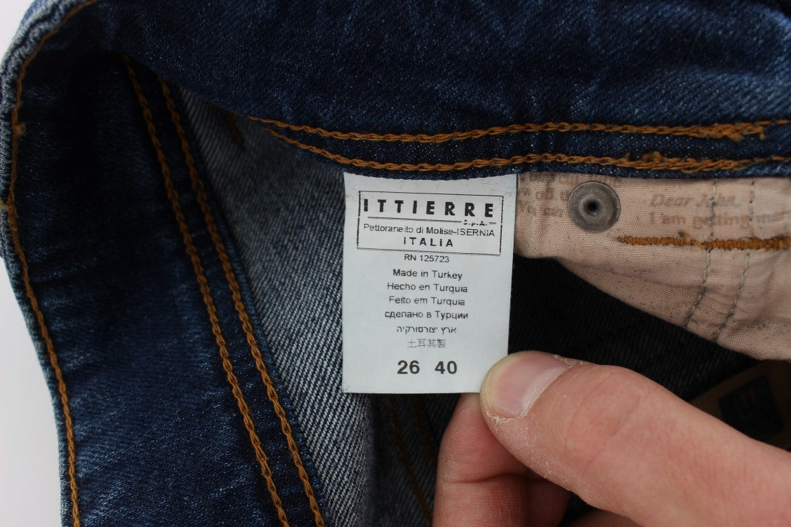 John Galliano Blue Wash Cotton Blend Slim Fit Bootcut Jeans LUNESCAPE