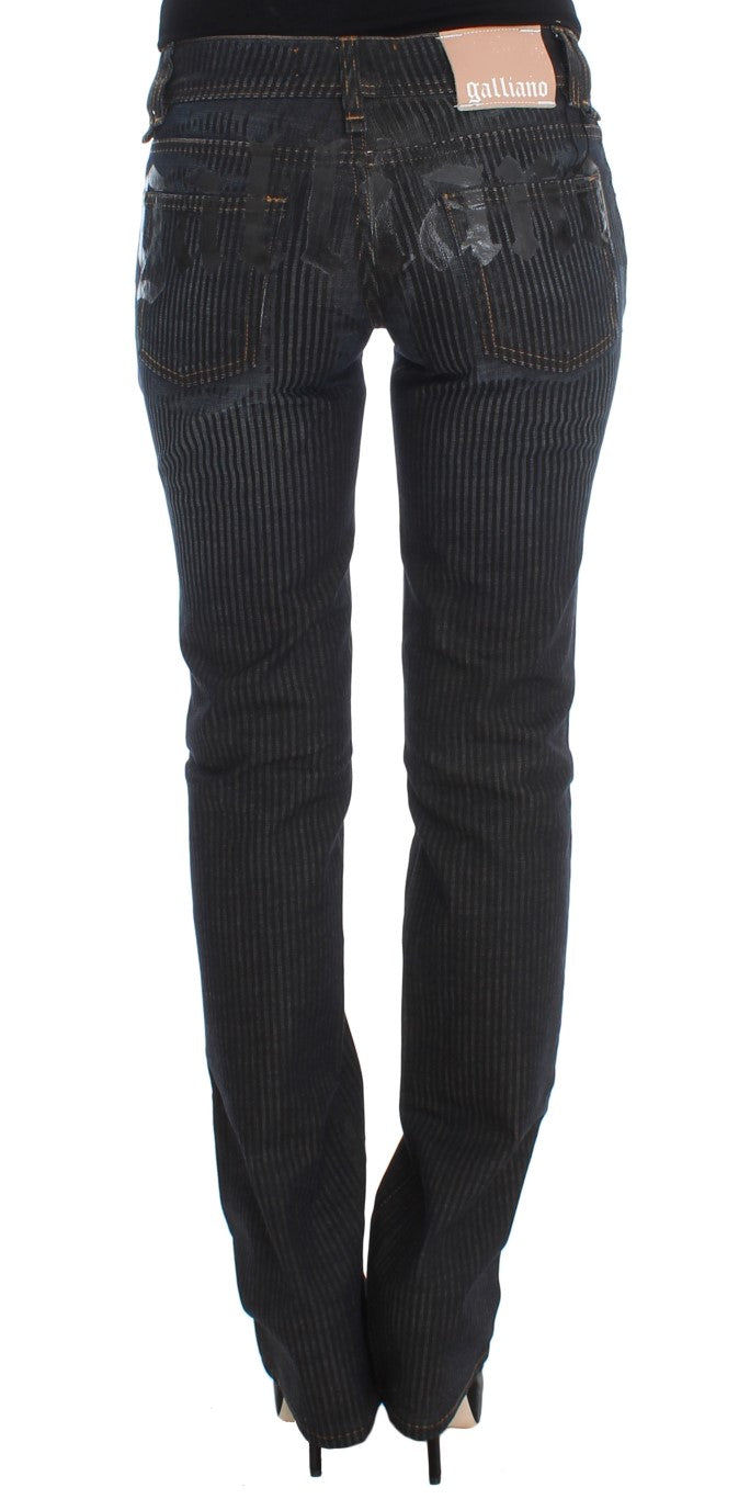 John Galliano Blue Wash Cotton Blend Slim Fit Bootcut Jeans LUNESCAPE