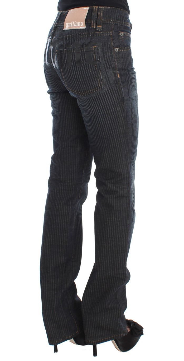 John Galliano Blue Wash Cotton Blend Slim Fit Bootcut Jeans LUNESCAPE