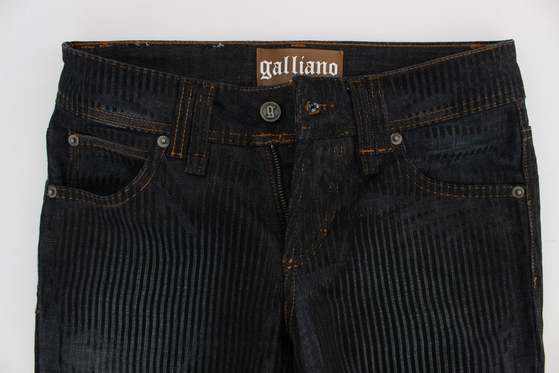 John Galliano Blue Wash Cotton Blend Slim Fit Bootcut Jeans LUNESCAPE
