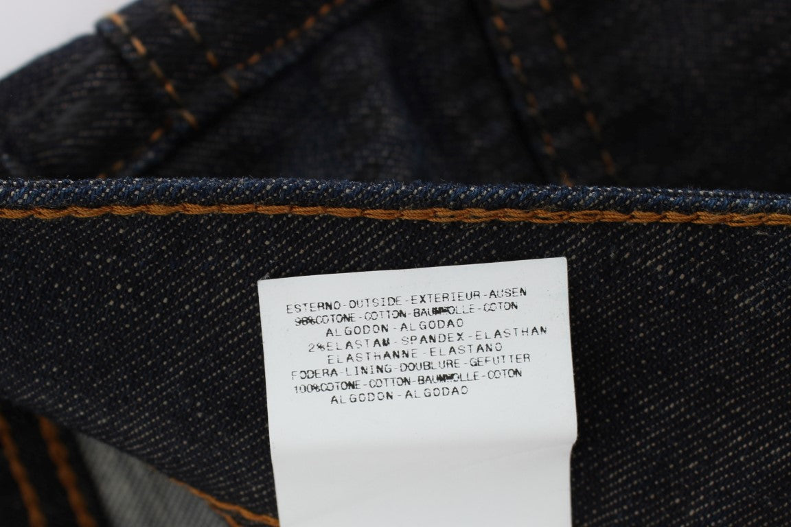 John Galliano Blue Wash Cotton Blend Slim Fit Bootcut Jeans LUNESCAPE