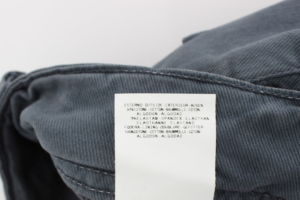 John Galliano Blue Cotton Blend Slim Fit Bootcut Jeans LUNESCAPE