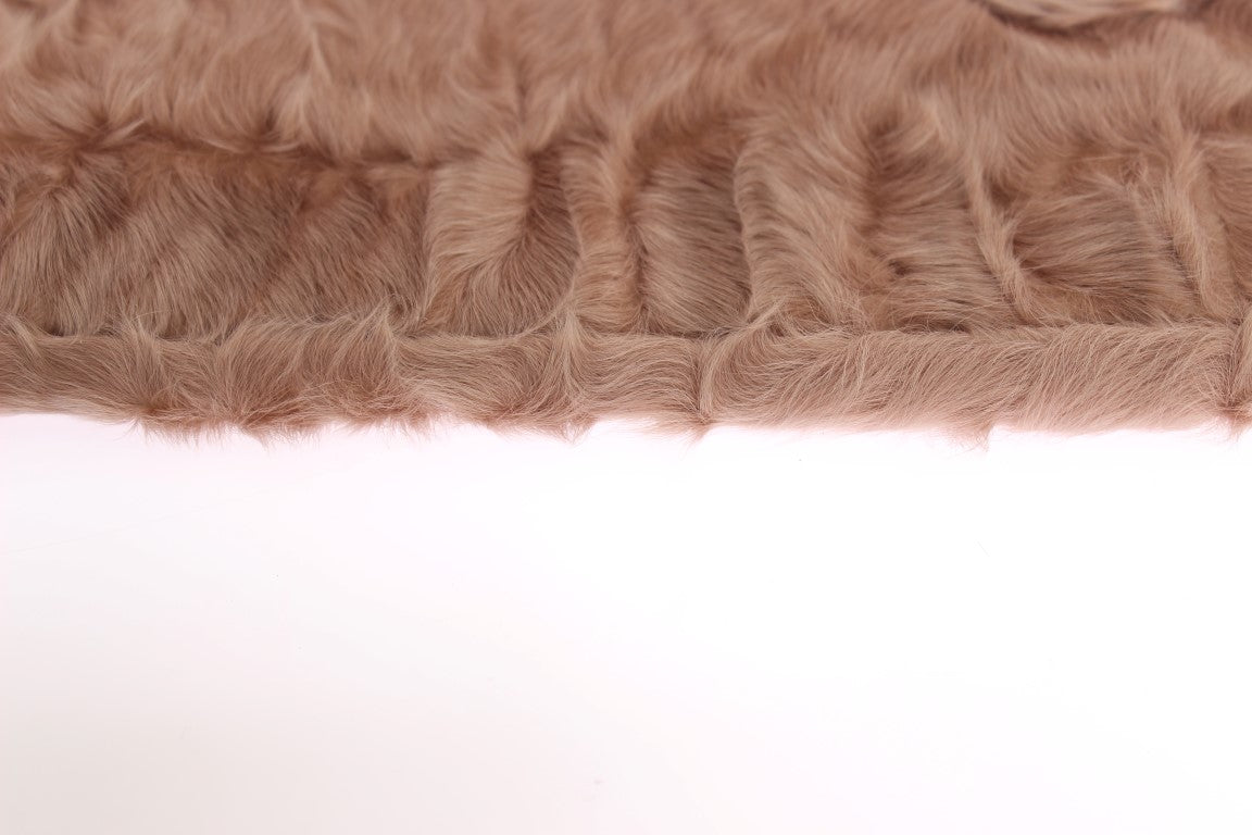 Dolce & Gabbana Beige Suede Xiangao Fur Elbow Gloves LUNESCAPE