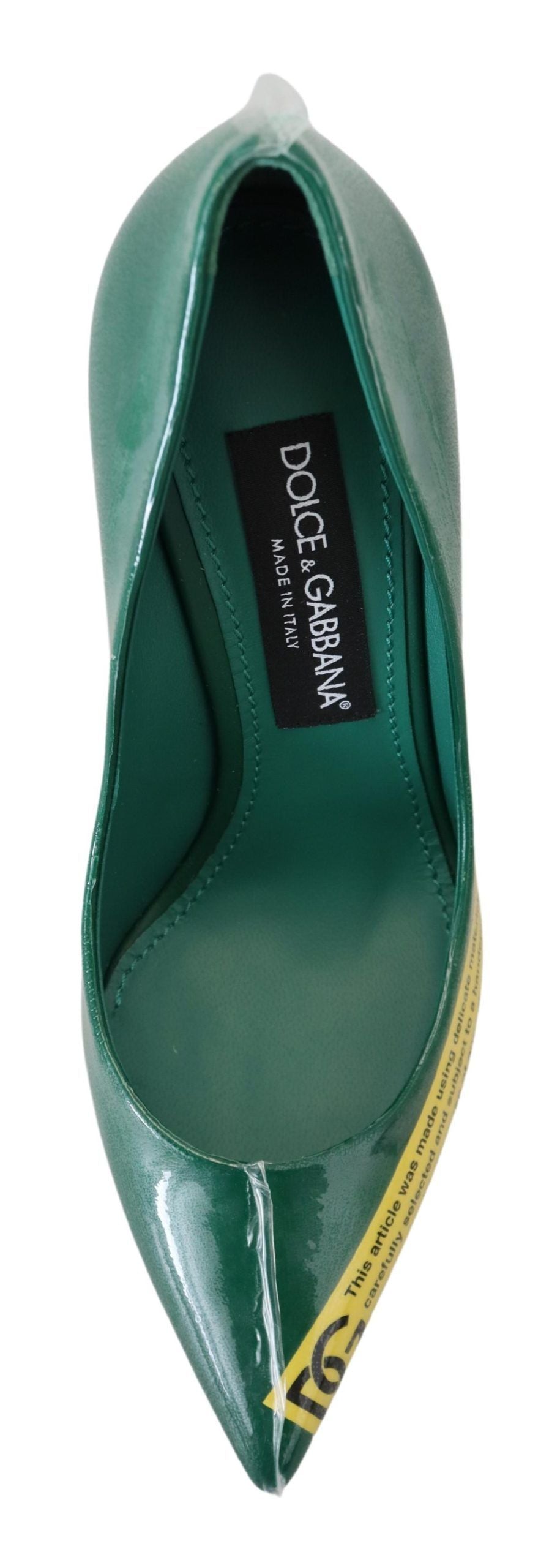 Dolce & Gabbana Green Leather Heels Pumps Plastic Shoes LUNESCAPE