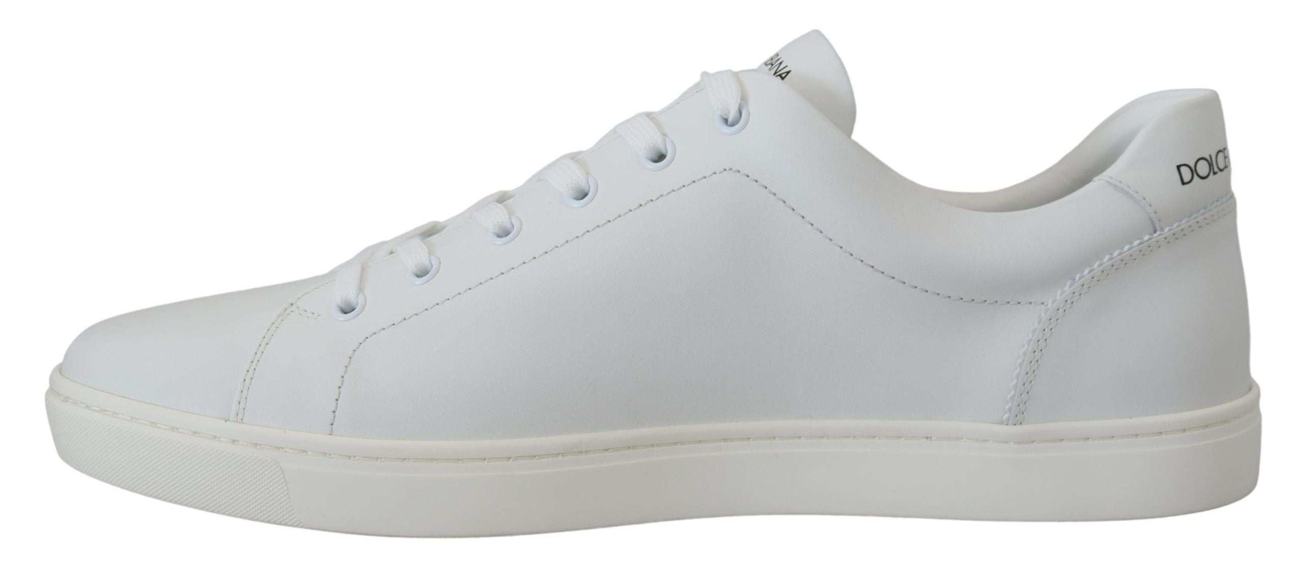Dolce & Gabbana White Leather DG Logo Casual Sneakers Shoes LUNESCAPE