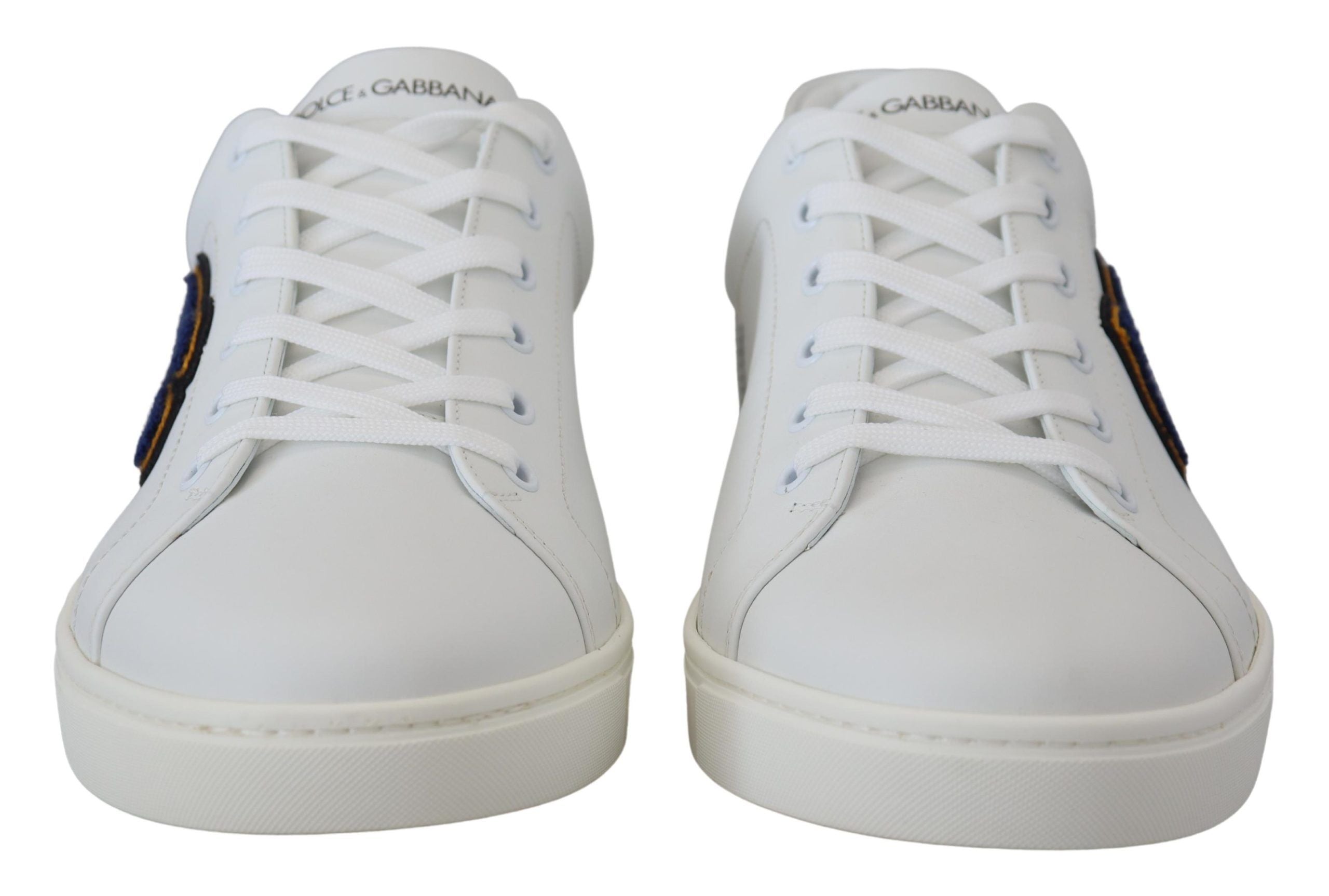 Dolce & Gabbana White Leather DG Logo Casual Sneakers Shoes LUNESCAPE