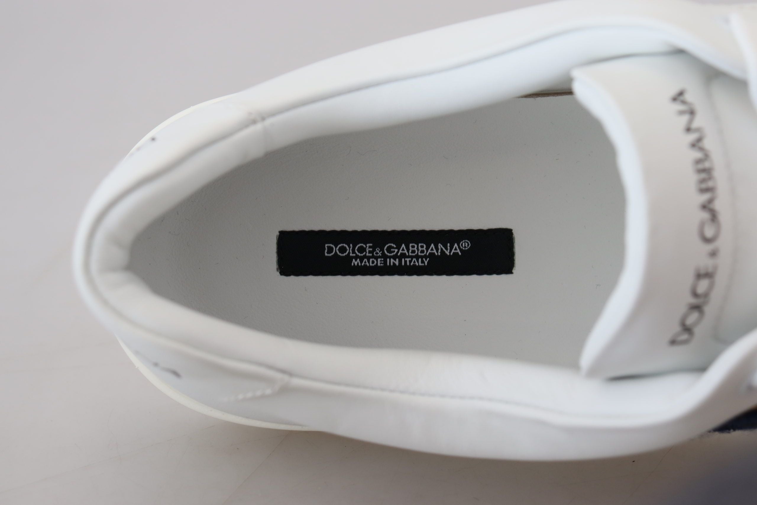 Dolce & Gabbana White Leather DG Logo Casual Sneakers Shoes LUNESCAPE