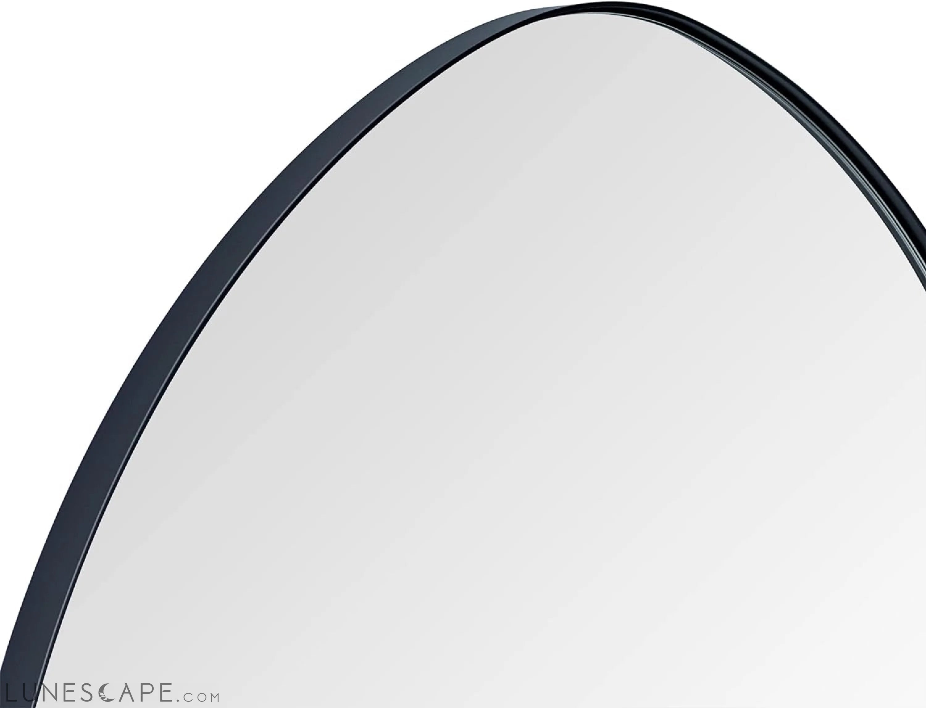 36 x 26 Matte Black Irregular Mirror with Asymmetrical Metal Frame - LUNESCAPE