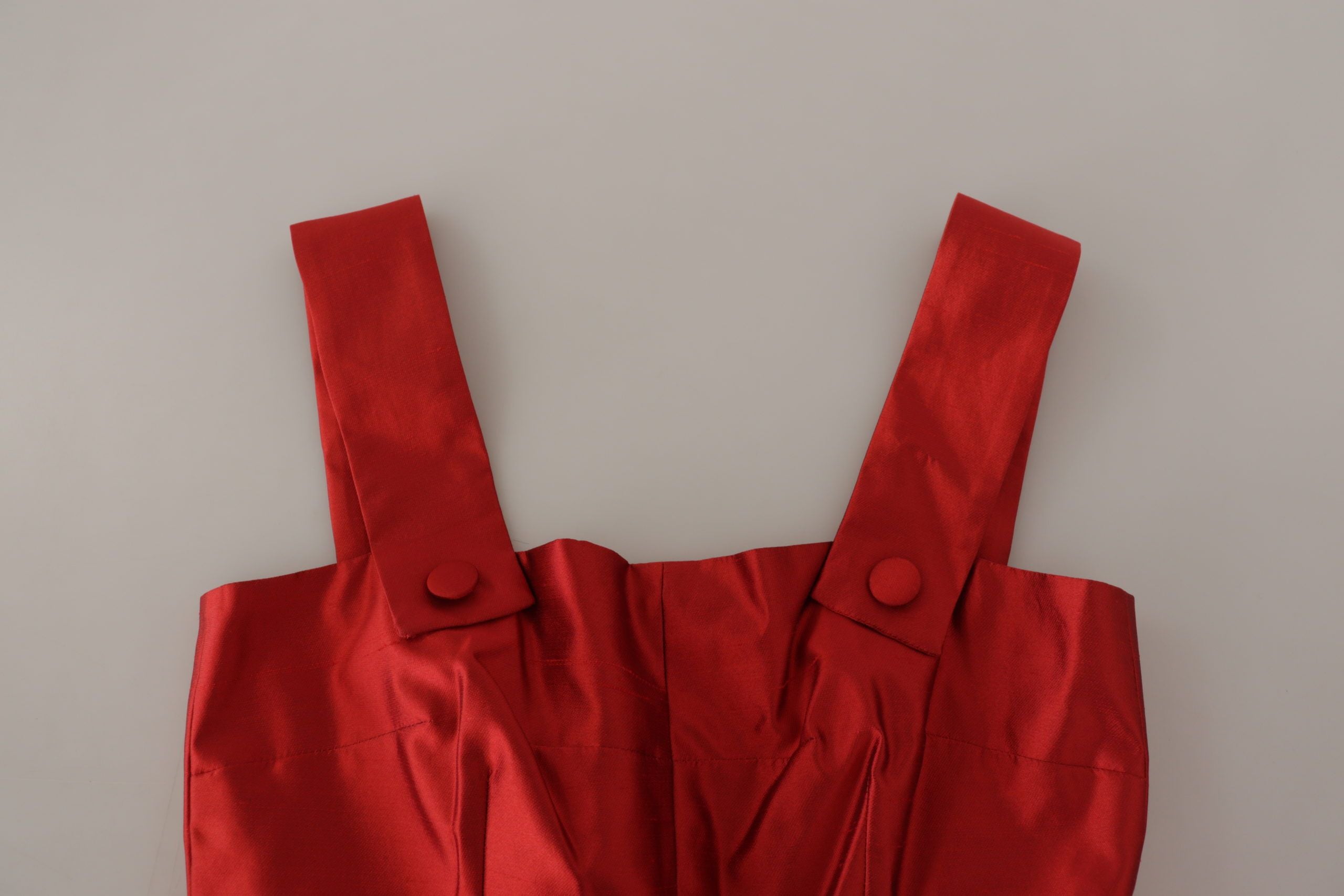 Dolce & Gabbana Radiant Red Silk A-Line Midi Dress LUNESCAPE