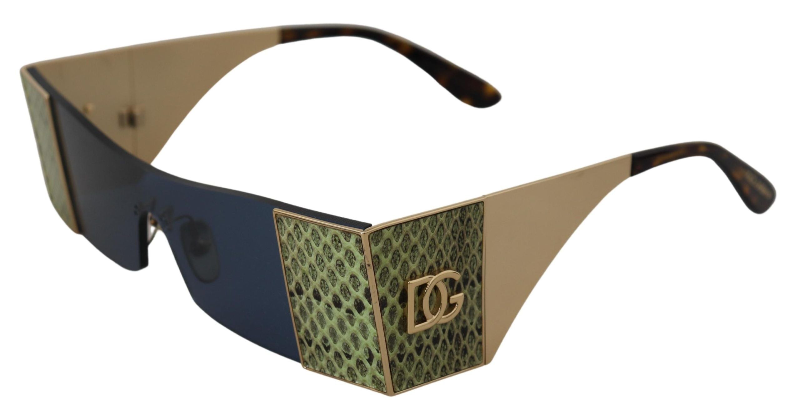 Dolce & Gabbana Gold Metal Rectangle Shades DG2263 Sunglasses LUNESCAPE