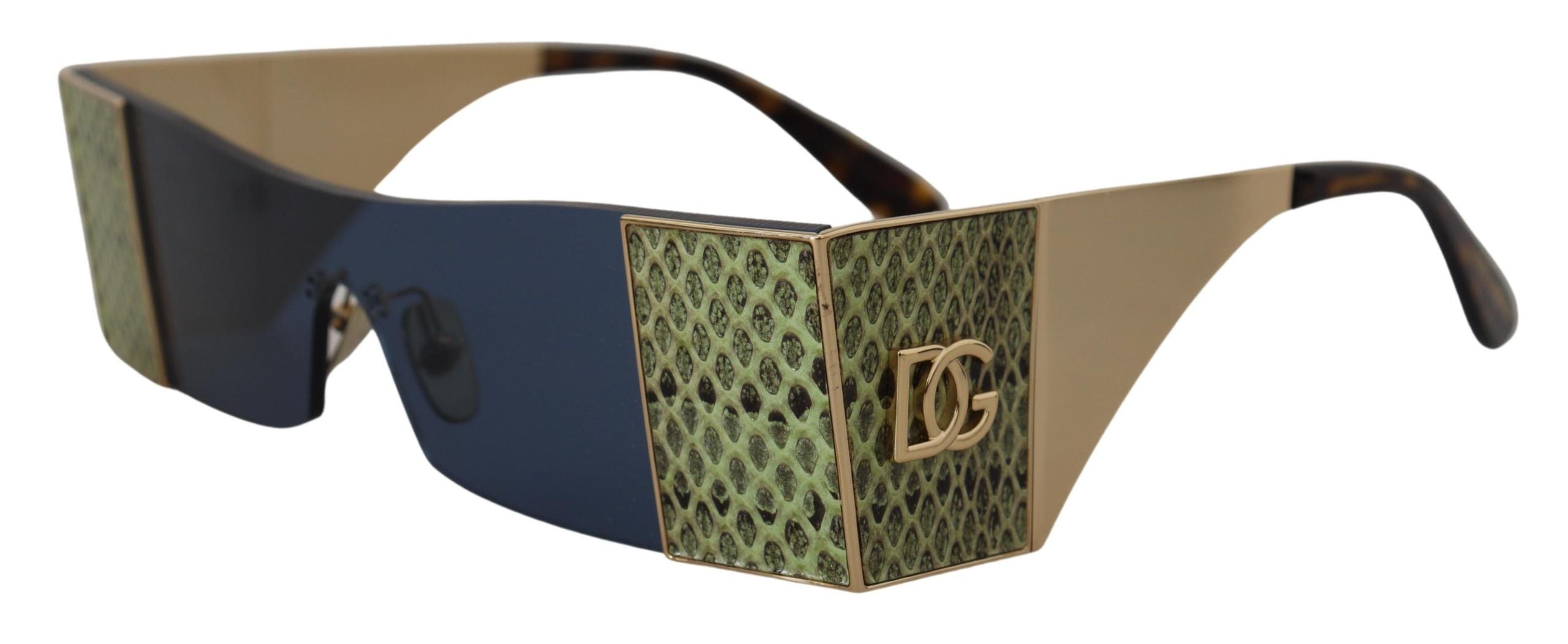 Dolce & Gabbana Gold Metal Rectangle Shades DG2263 Sunglasses LUNESCAPE