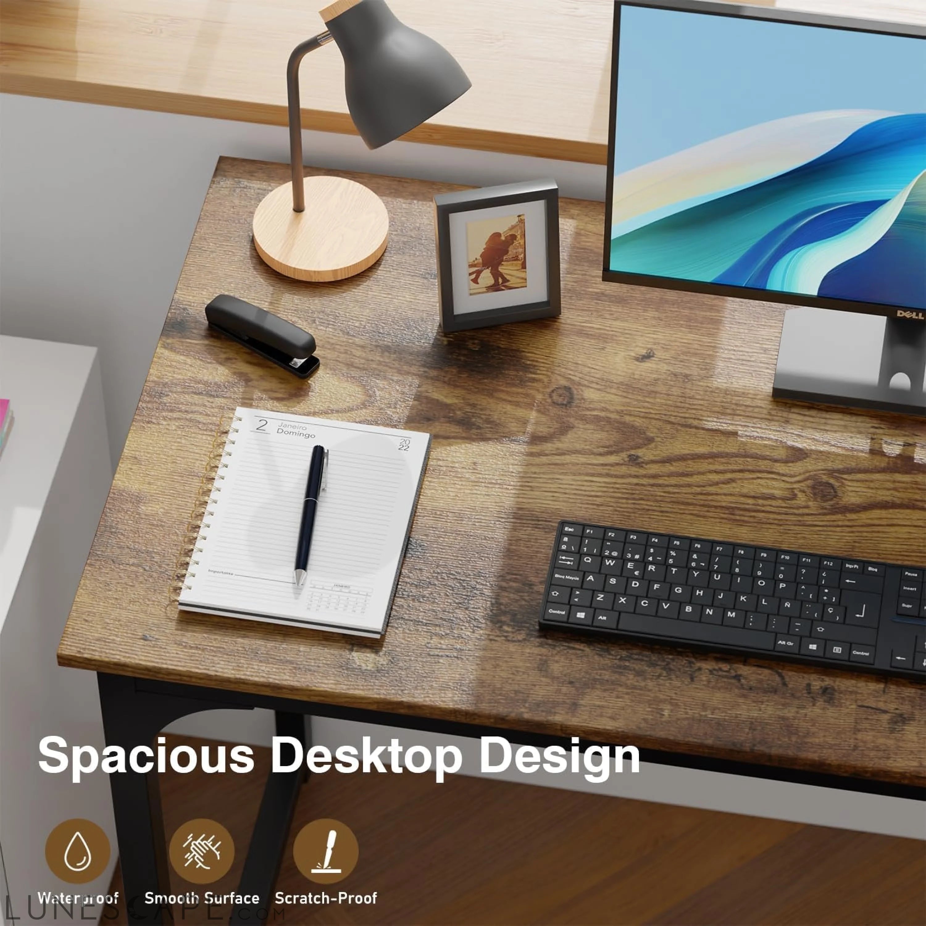 39 Inches Computer Desk, Modern Simple Style Desk for Home Office, LUNESCAPE