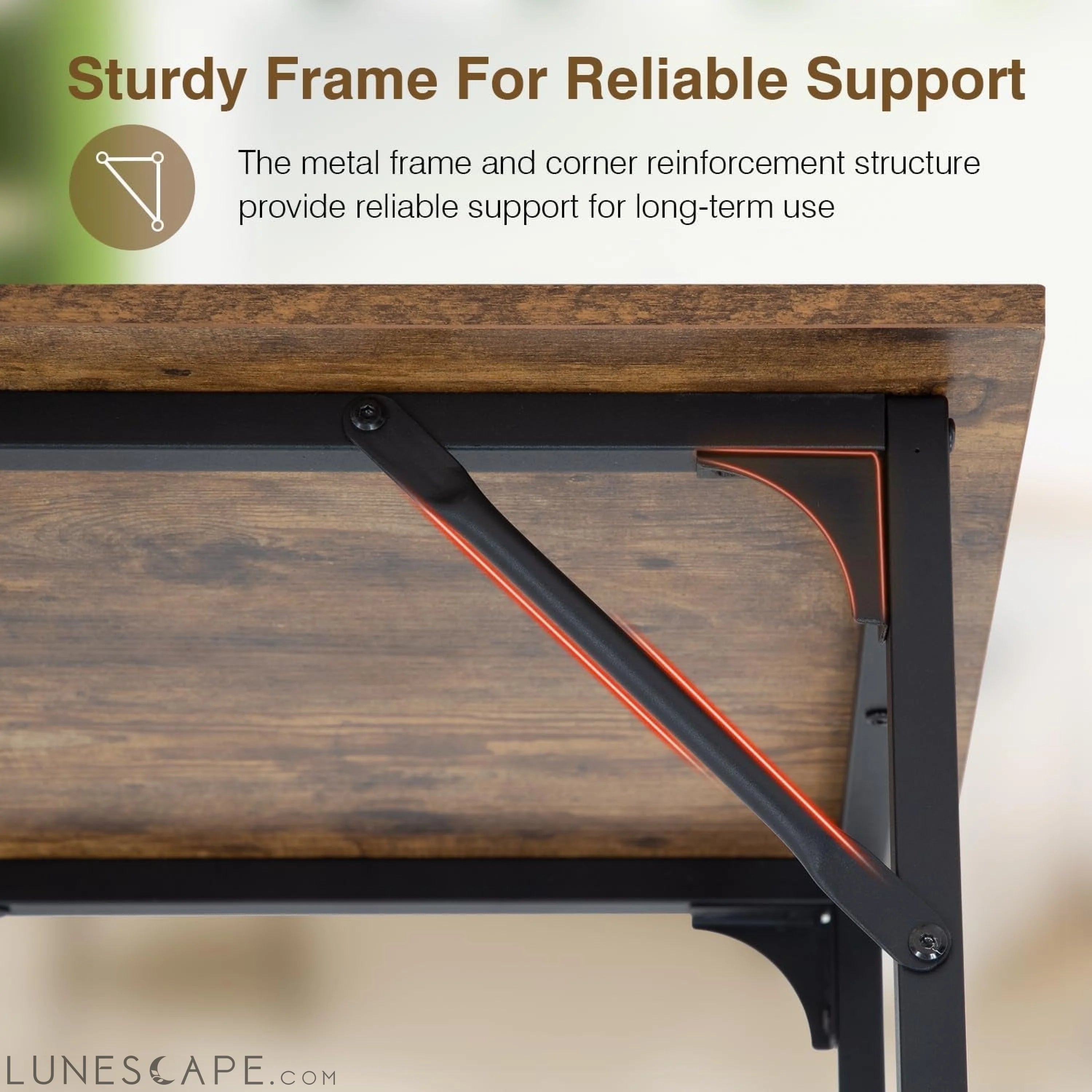 39 Inches Computer Desk, Modern Simple Style Desk for Home Office, LUNESCAPE