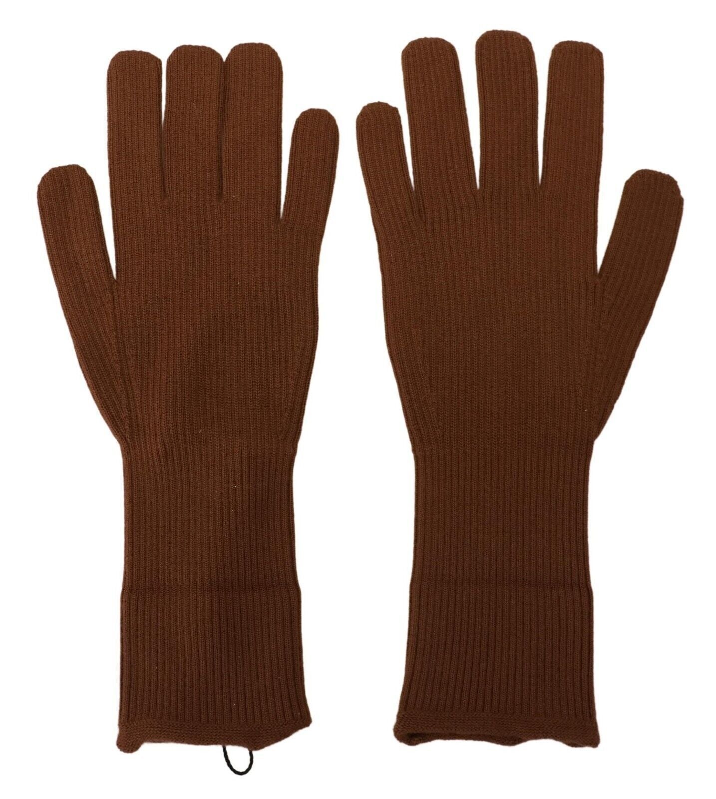 Dolce & Gabbana Brown Cashmere Knitted Hands Mitten Mens Gloves LUNESCAPE
