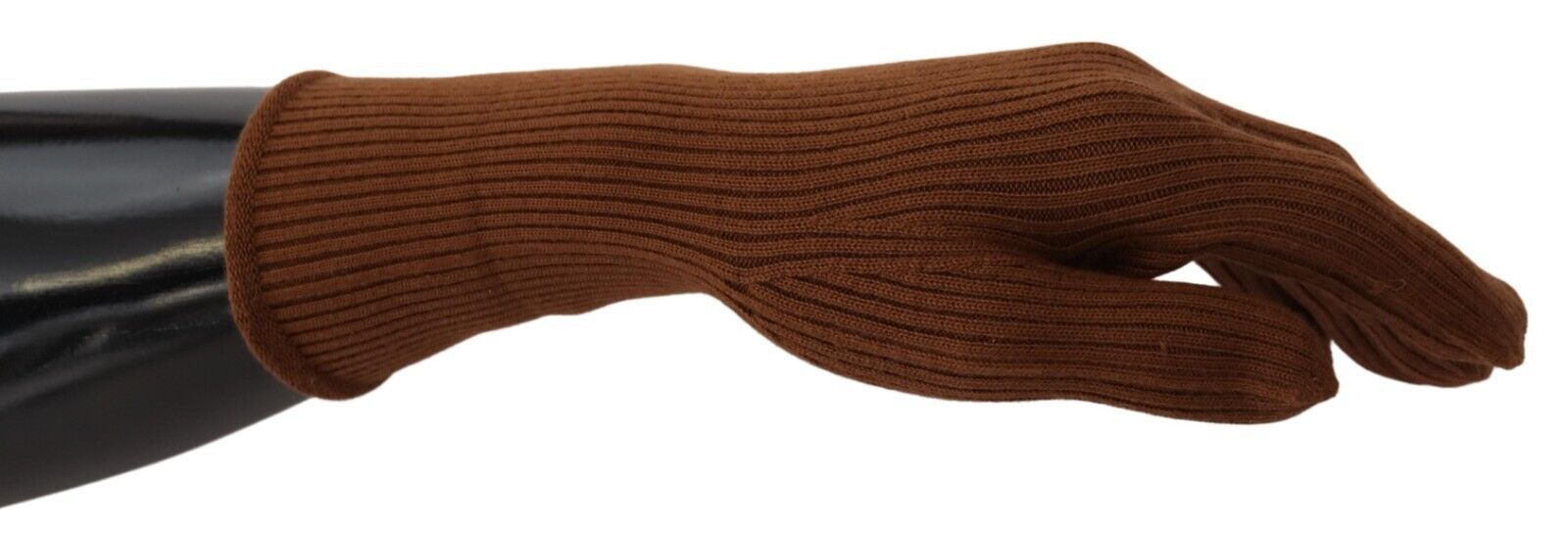 Dolce & Gabbana Brown Cashmere Knitted Hands Mitten Mens Gloves LUNESCAPE