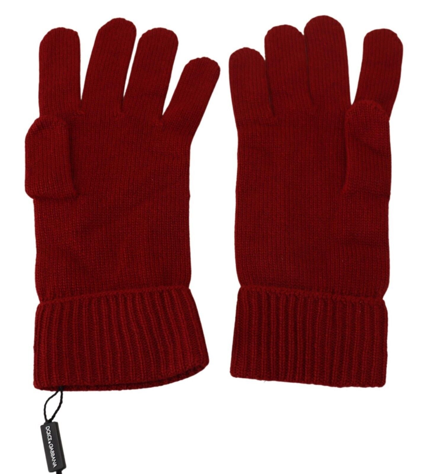 Dolce & Gabbana Red 100% Cashmere Knit Hands Mitten Mens Gloves LUNESCAPE