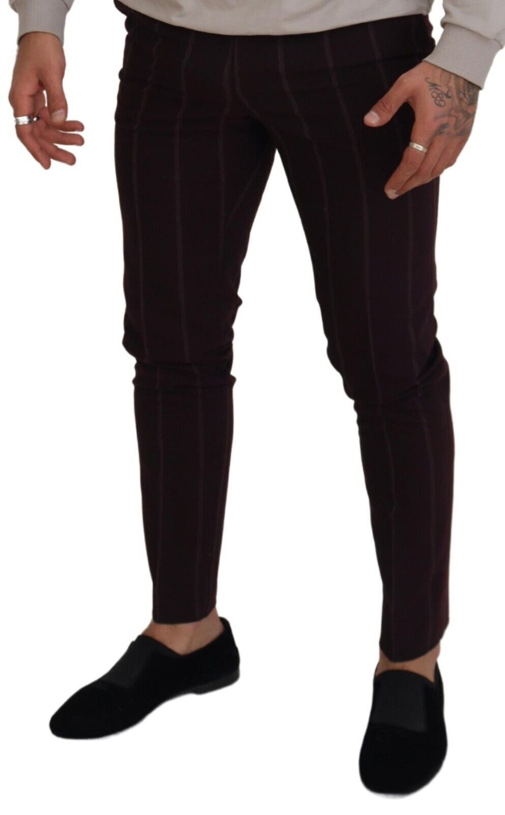 Dolce & Gabbana Elegant Brown Wool Blend Trousers LUNESCAPE