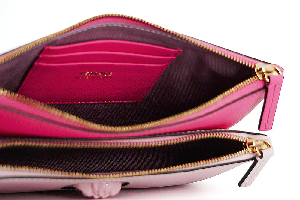 Versace Elegant Pink Leather Pouch Clutch LUNESCAPE