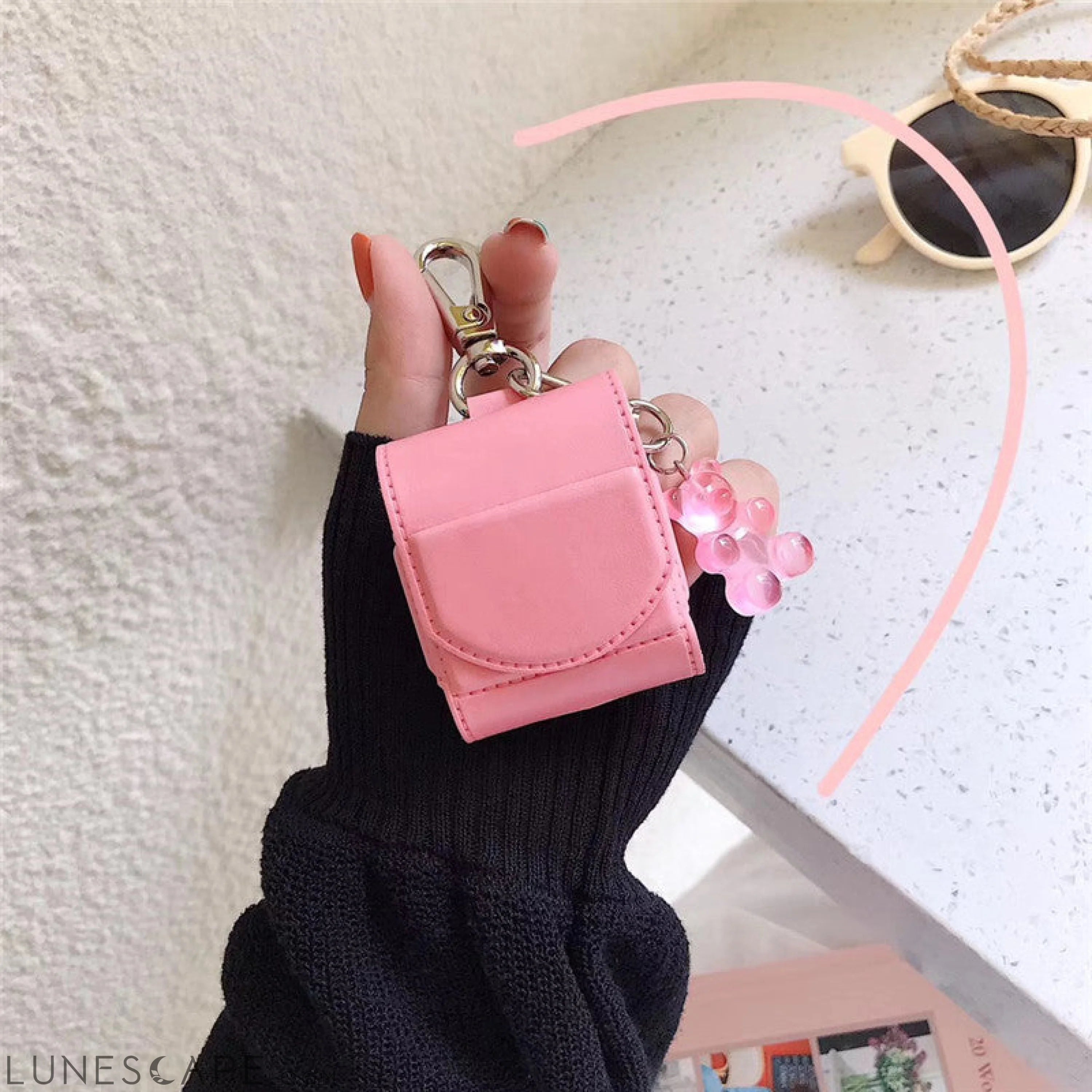 3D Cherry AirPods Case Crystal bear airpods pro case LUNESCAPE