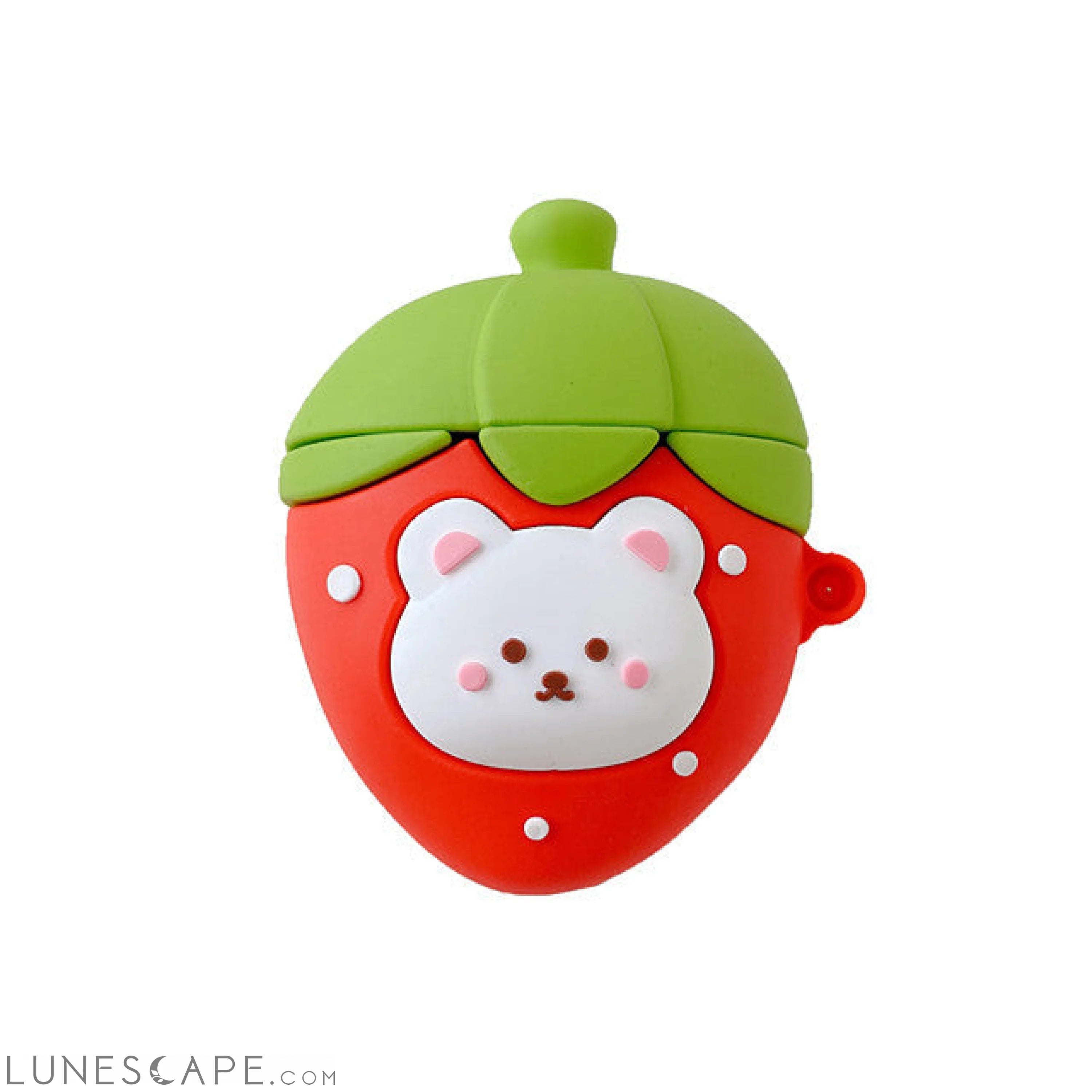 3D Peach Strawberry AirPods Cute Headphone Case Hard LUNESCAPE
