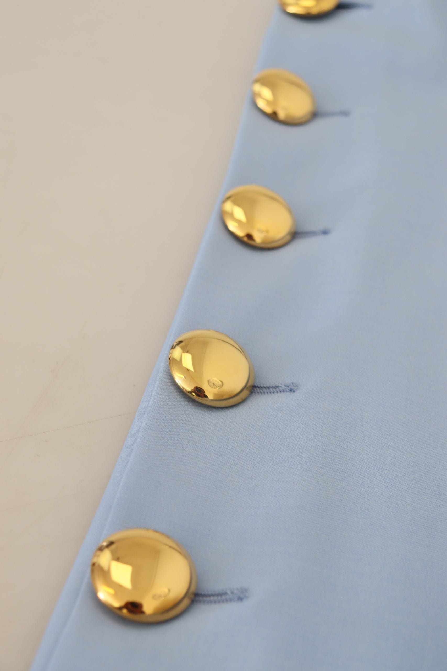 Dolce & Gabbana Light Blue Button Wide Leg Pants LUNESCAPE