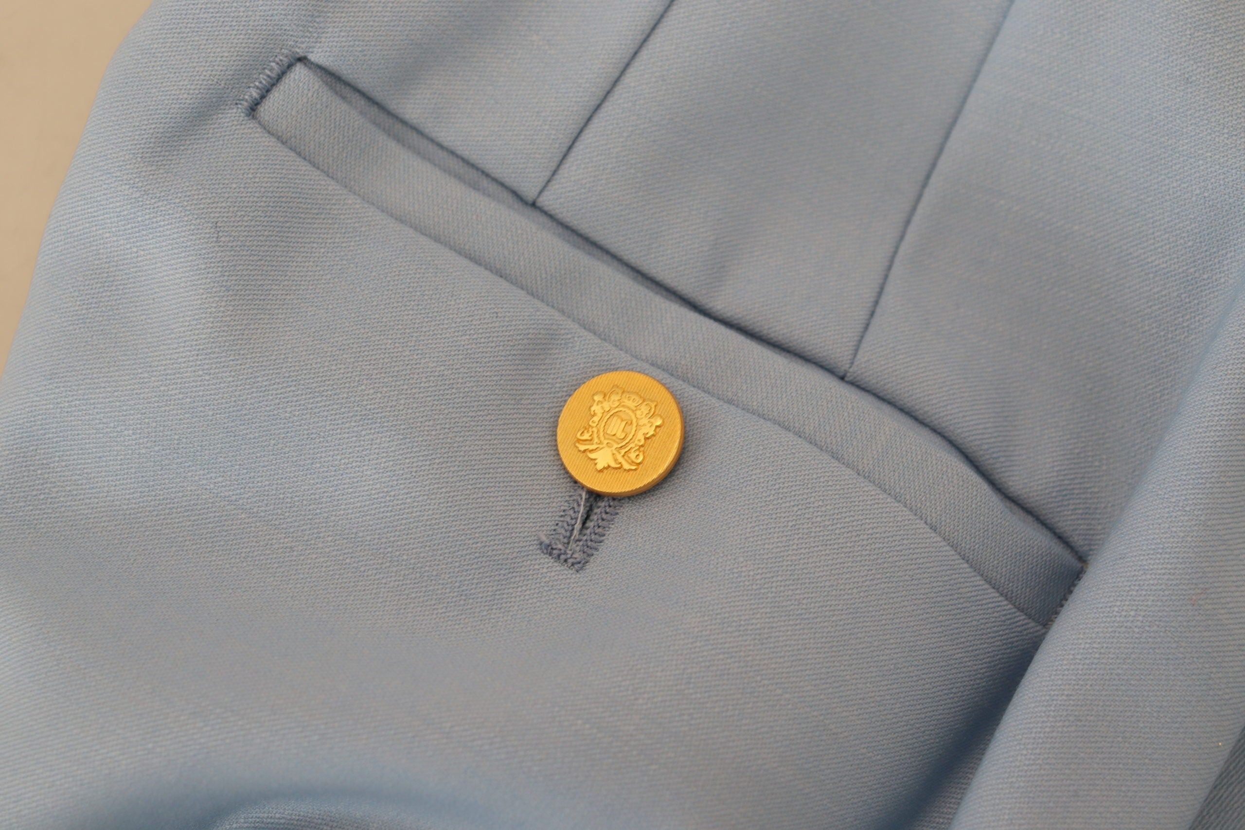 Dolce & Gabbana Light Blue Button Wide Leg Pants LUNESCAPE