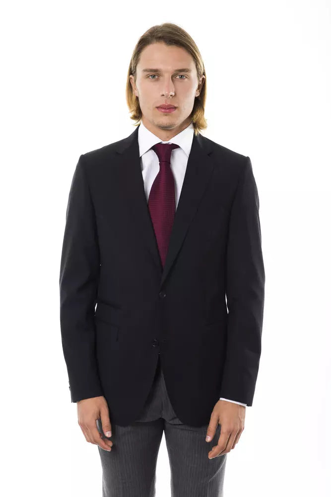Uominitaliani Black Wool Men's Blazer LUNESCAPE