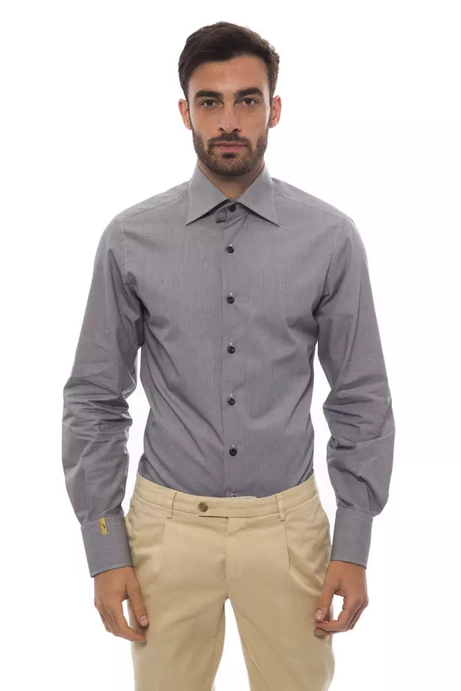 Billionaire Italian Couture Black Cotton Men's Shirt
