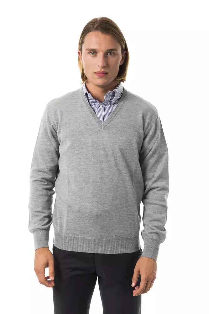 Uominitaliani Gray Wool Men Sweater LUNESCAPE