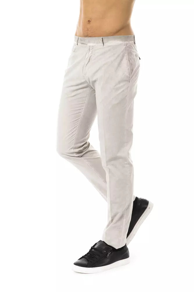 Uominitaliani Gray Cotton Mens Pant LUNESCAPE